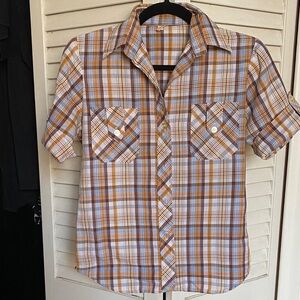 Women’s  Plaid Short Sleeve Shirt